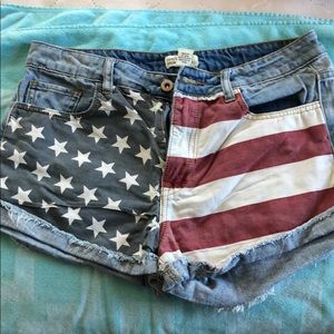 Forever 21 American flag jean shorts